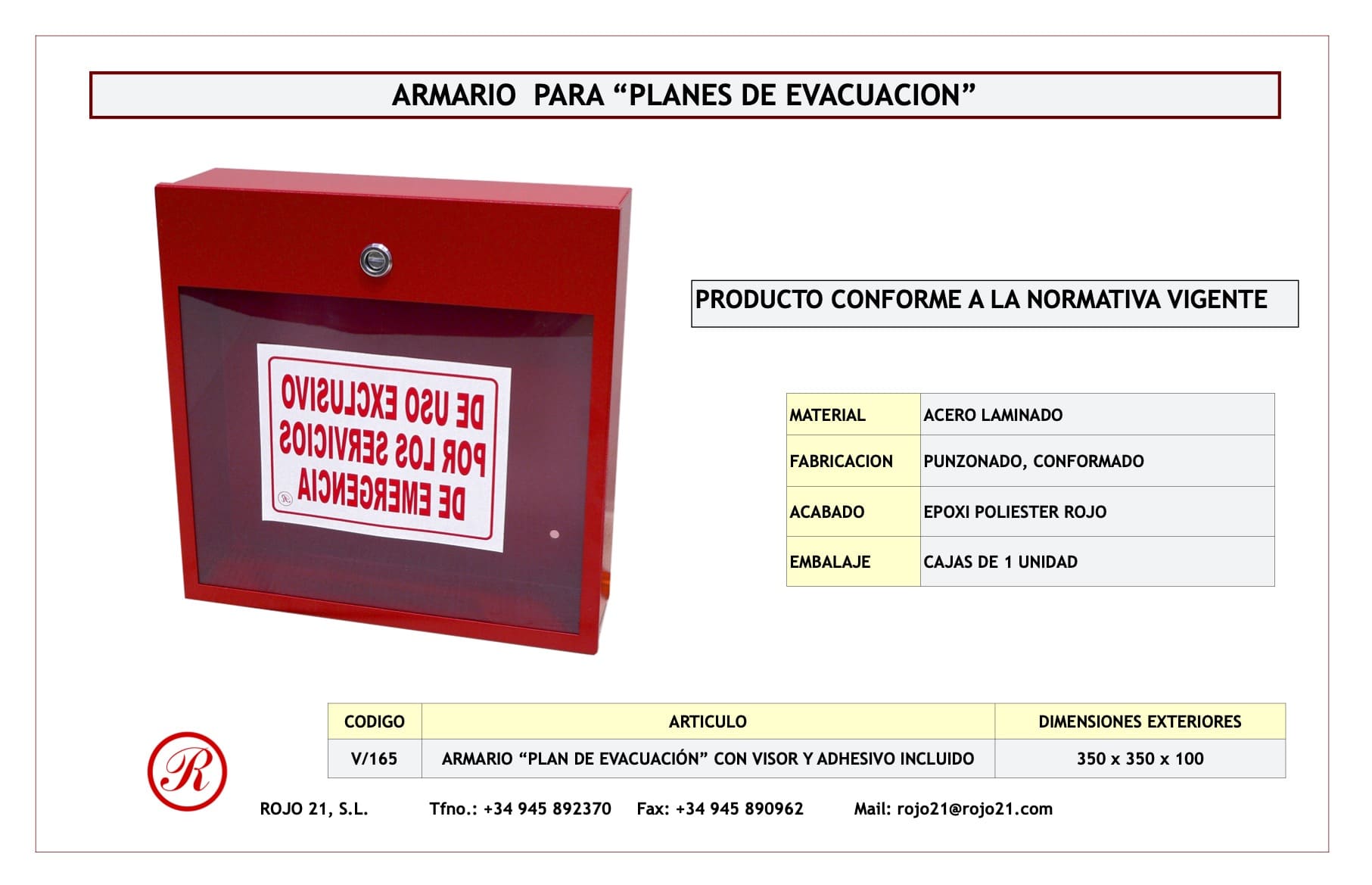 Armario planes de evacuacion